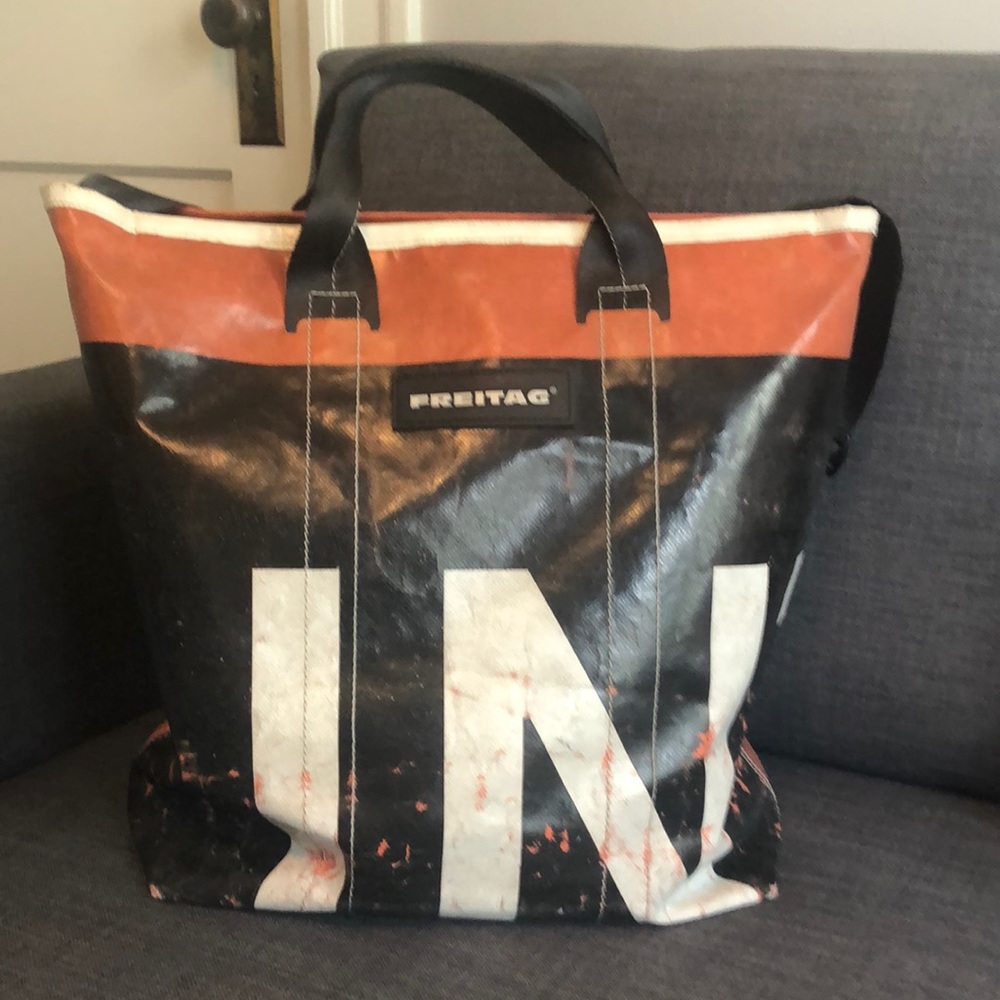 Freitag zip tote with crossbody shoulder strap